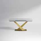 9 - Piece 94.48 Extendable Sintered Stone Dining Table with 8 Chairs Dining Set