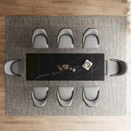 9 - Piece 94.48 Extendable Sintered Stone Dining Table with 8 Chairs Dining Set