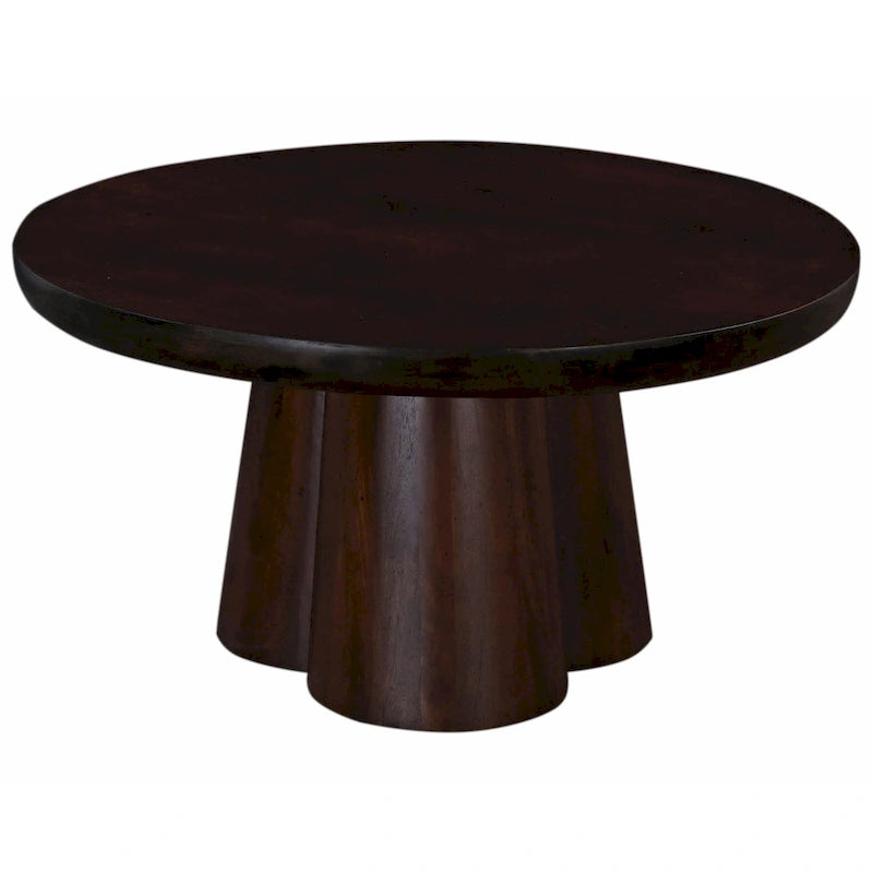 Senna 31 in. Wood Round Pedestal Coffee Table