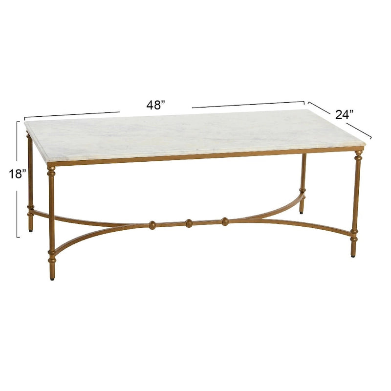 Libertine Genuine Marble and Metal Coffee Table