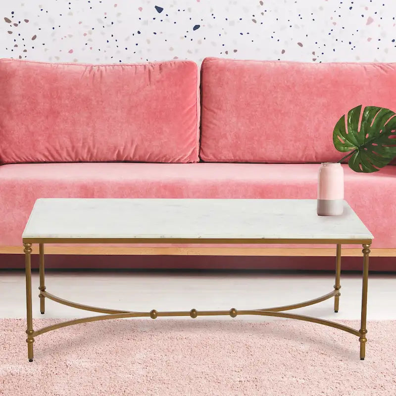 Libertine Genuine Marble and Metal Coffee Table