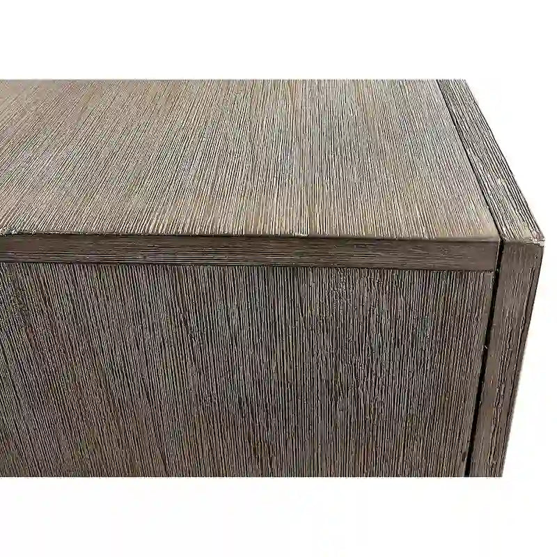 90 Six Door TV Console, Entertainment Stand, Wood Accent Cabinet, Fully Assembled, Gray - 90W x 32H x 16D