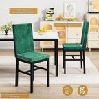 Grondin 5-Piece Dining Room Table Set with Faux Marble Table Top and Diamond Stitching Velvet Upholstery Dining Chairs