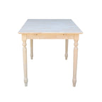 International Concepts 32-inch Wide Unfinished Turned Style Parawood Dining Table with Butterfly Extension