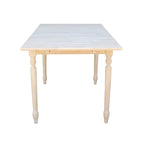 International Concepts 32-inch Wide Unfinished Turned Style Parawood Dining Table with Butterfly Extension