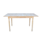 International Concepts 32-inch Wide Unfinished Turned Style Parawood Dining Table with Butterfly Extension