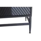 60-in Modern Black Lacquered 4-Door Wooden Sideboard Buffet Server Accent Storage Cabinet