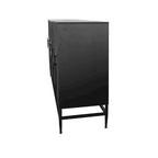 60-in Modern Black Lacquered 4-Door Wooden Sideboard Buffet Server Accent Storage Cabinet