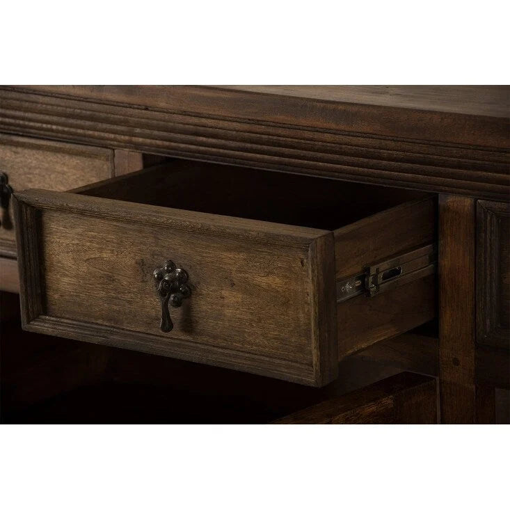 Handmade Solid Reclaimed Barn Wood & Wrought Iron Hardware Buffet & Sideboard 54 Width