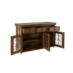 Handmade Solid Reclaimed Barn Wood & Wrought Iron Hardware Buffet & Sideboard 54 Width