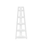 RiverRidge Amery 5-Tier Tall Corner Ladder Shelf Tower with Display Shelf and Corner Storage for Bathroom, Living Room, Office