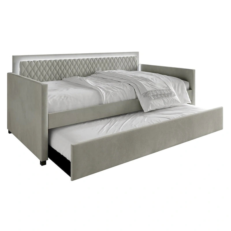 CraftPorch Contemporary Velvet Upholstered Daybed with Trundle