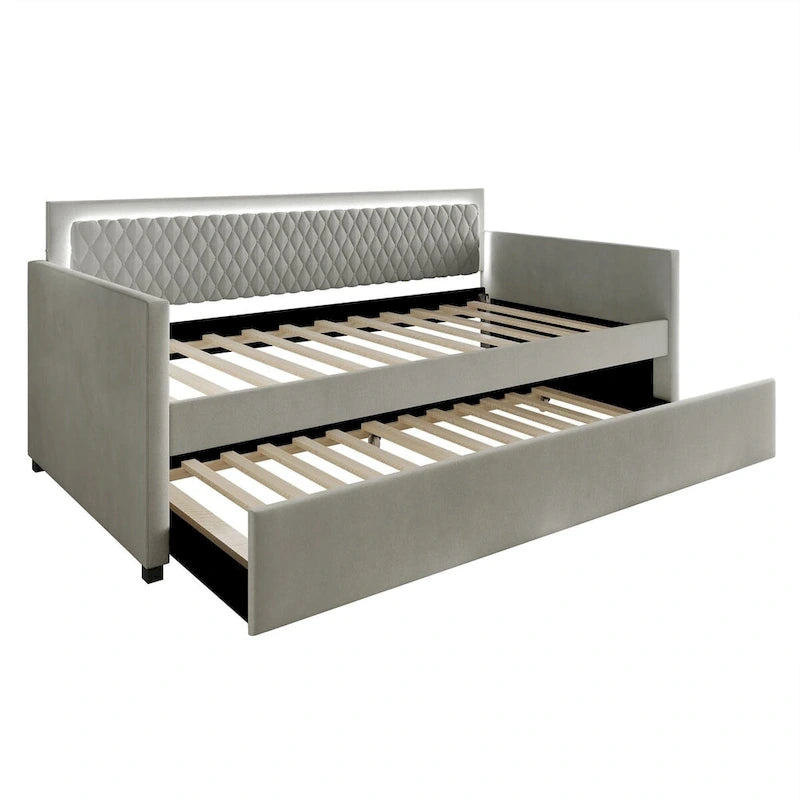 CraftPorch Contemporary Velvet Upholstered Daybed with Trundle