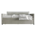 CraftPorch Contemporary Velvet Upholstered Daybed with Trundle