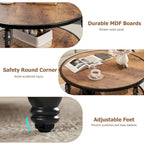 Round Coffee Table Living Room 2-Tier
