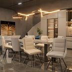 2 Pack Upholstered 360 Swivel Dining Chairs with Metal Legs