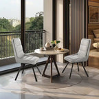 2 Pack Upholstered 360 Swivel Dining Chairs with Metal Legs