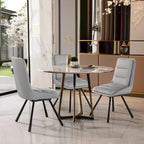 2 Pack Upholstered 360 Swivel Dining Chairs with Metal Legs