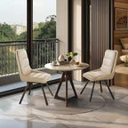 2 Pack Upholstered 360 Swivel Dining Chairs with Metal Legs