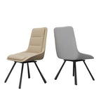 2 Pack Upholstered 360 Swivel Dining Chairs with Metal Legs