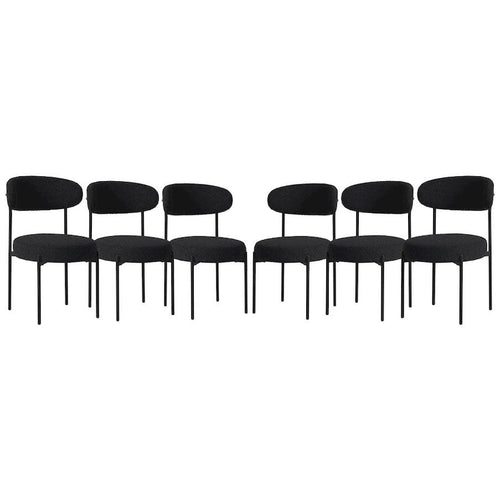 Bayville Mid-Century Curved Back Fabric Upholstered Metal Dining Chair (Set of 6)