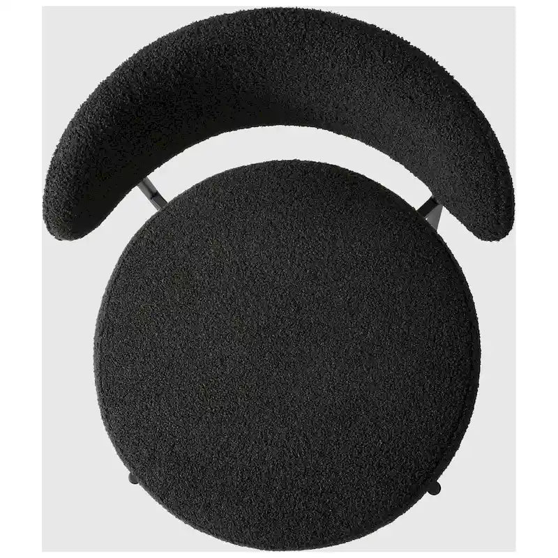 Bayville Mid-Century Curved Back Fabric Upholstered Metal Dining Chair (Set of 6)