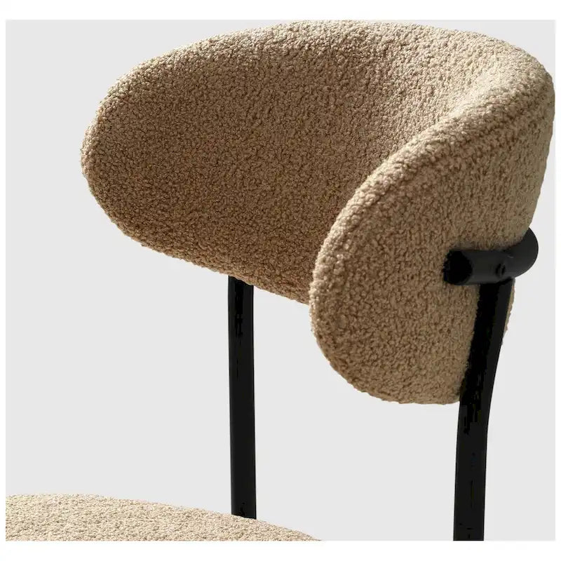 Bayville Mid-Century Curved Back Fabric Upholstered Metal Dining Chair (Set of 6)