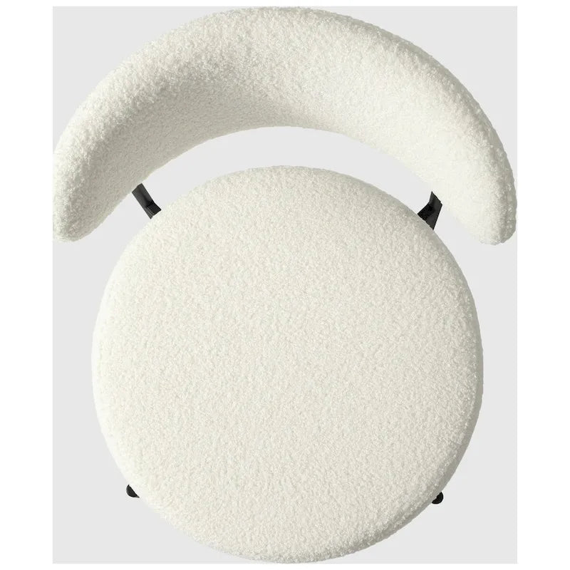 Bayville Mid-Century Curved Back Fabric Upholstered Metal Dining Chair (Set of 6)