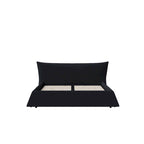 King Size Velvet Upholstered Platform Bed Frame with Soft Padded Headboard