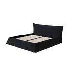 King Size Velvet Upholstered Platform Bed Frame with Soft Padded Headboard