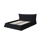 King Size Velvet Upholstered Platform Bed Frame with Soft Padded Headboard