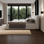 King Size Velvet Upholstered Platform Bed Frame with Soft Padded Headboard