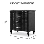 Furniture of America Seabliss Glam Solid Wood 3-Drawer Nightstand