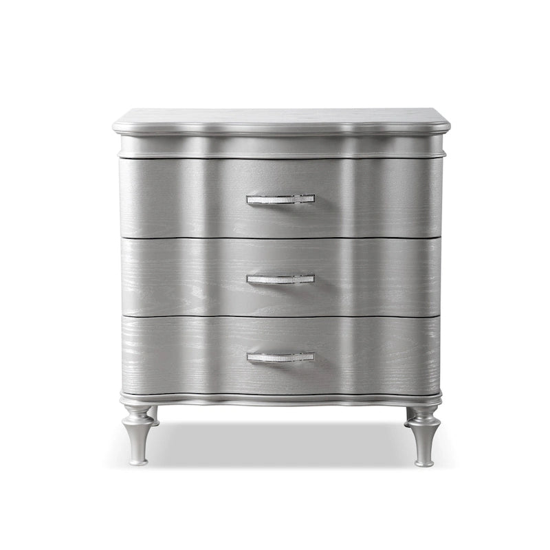 Furniture of America Seabliss Glam Solid Wood 3-Drawer Nightstand