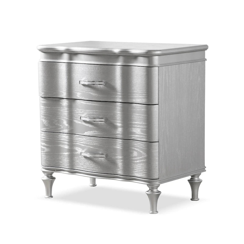 Furniture of America Seabliss Glam Solid Wood 3-Drawer Nightstand