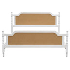 Traditional Style Rattan Queen Size Bed Frame,No Box Spring Needed