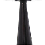 Aluminum Metal Geometric Cone Side End Accent Table with Textured Glass Tabletop - Black or Gold - Roche River Decor