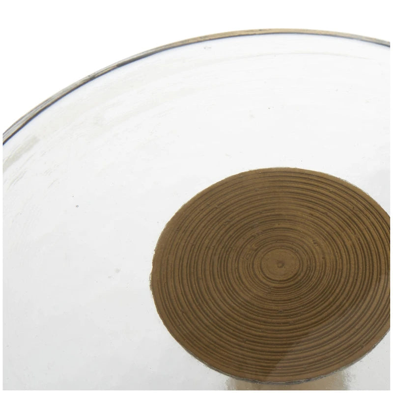 Aluminum Metal Geometric Cone Side End Accent Table with Textured Glass Tabletop - Black or Gold - Roche River Decor