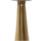 Aluminum Metal Geometric Cone Side End Accent Table with Textured Glass Tabletop - Black or Gold - Roche River Decor