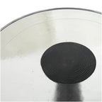 Aluminum Metal Geometric Cone Side End Accent Table with Textured Glass Tabletop - Black or Gold - Roche River Decor